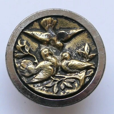 Button Antique - Birds - 33 MM - Picture Button - Image 1 of 4