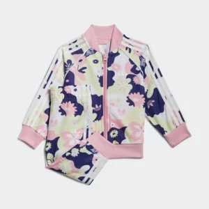 Set SST con stampa floreale originale Adidas bambina rosa / 3-4 anni - Foto 1 di 5