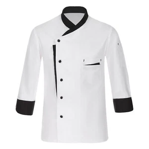 Chef Coats Long Sleeve Stylish Cook Jacket Restaurant Kitchen Uniform Unisex - Picture 1 of 10