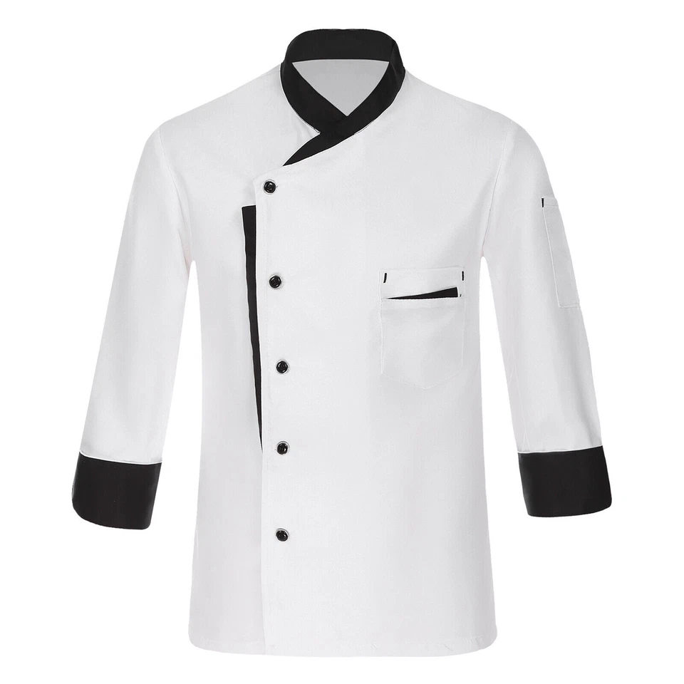 Chef Coats Long Sleeve Stylish Cook Jacket Restaurant Kitchen Uniform Unisex - Image 1 of 1