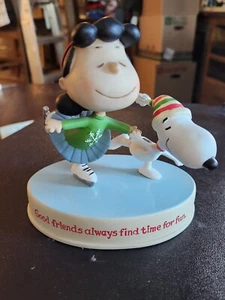 Hallmark Peanuts Lucy & Snoopy "Good Friends Always Find Time For Fun" Figurine  - Picture 1 of 2