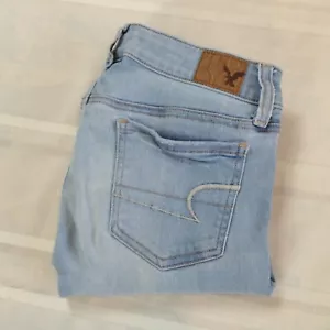 AMERICAN EAGLE OUTFITTERS Jeggings denim elasticizzato lavaggio leggero vita media donna 2 - Foto 1 di 9