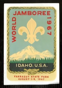 Adesivo acqua vintage BSA World Jamboree 1967 Idaho FARRAGUT STATE PARK Aqua-Cal - Foto 1 di 2