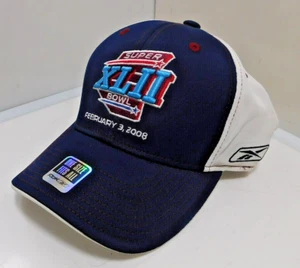 Reebok NFL Super Bowl XLII Fitted Hat Blue Red OSFA Embroidered Logo - Picture 1 of 7