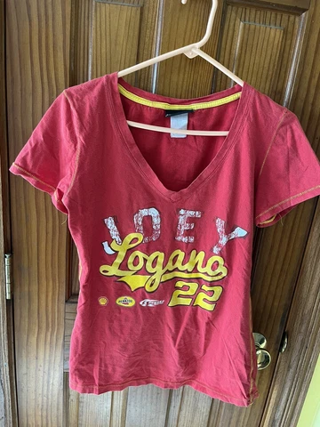 Joey Logano #22 Ladies Distressed Short Sleeve T-Shirt - Size L Cover