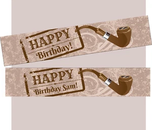 Personalised Custom Party Dad Father Day Grandpa Birthday Decoration Banner Pipe - Bild 1 von 4
