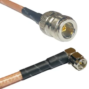 RG400 N BUCHSE auf SMA STECKER WINKEL Koaxial RF Kabel USA - Versand Lot - Bild 1 von 1