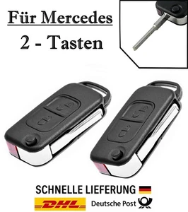 2x Ersatz Klappschlüssel Gehäuse für Mercedes 2-Tasten Fernbedienung KS04NO HU64 - Picture 1 of 5