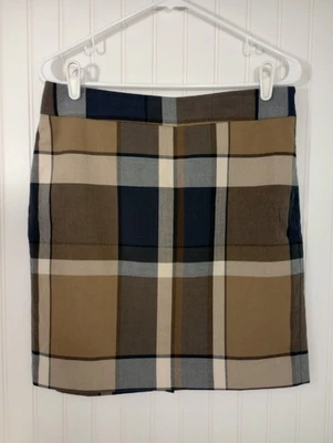 Falda lápiz Ann Taylor Loft Petites talla 8P tostada forrada a cuadros hasta la rodilla para mujer Foto 1 de 4