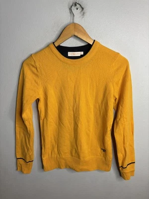 Женский свитер Tory Burch XXS желтый кашемировый пуловер с круглым вырезом вязаный с длинным рукавом - Изображение 1 из 4