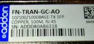Émetteur-récepteur SFP compatible TAA 10/100/1000Base-TX TX Addon Fortinet® FN-TRAN-GC - Photo 1/3