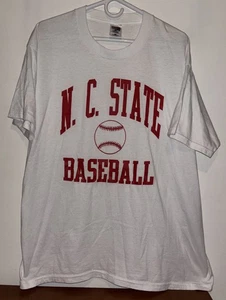 Vintage 1990s NC State Wolfpack Baseball College Graphic T-Shirt Adult Size XL - Picture 1 of 3
