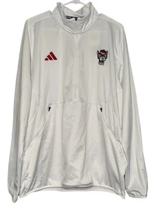 NC State Adidas Pull Over 1/4 Zip Jacket Team Issue Mens XL White Wolf Pack NEW - Picture 1 of 7