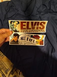 Lote De 2 Pegatinas Parachoques Elvis De Colección Excelente Estado Raras Difíciles - Imagen 1 de 4