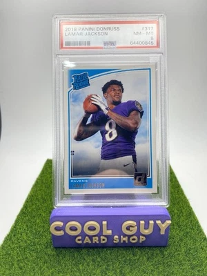 2018 Panini Donruss - Rated Rookie Lamar Jackson #317 (RC) PSA 8 - Image 1 of 3