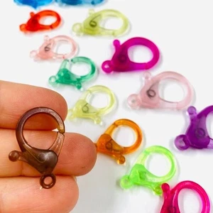 35mm Acrylic Lobster Claw Clasps, Mixed Color - Picture 1 of 8