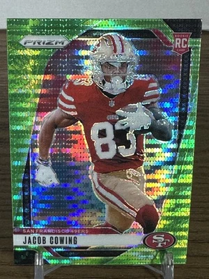 2024 Panini Prizm #335 Jacob Cowing Rookie Neon Green Pulsar San Francisco 49ers - Image 1 of 2