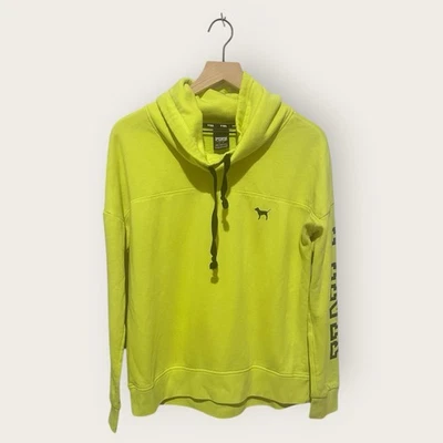 Sudadera Victoria’s Secret Rosa Pequeña Amarillo Neón Capucha Cuello Foto 1 de 4