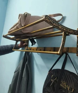 Vintage Style luxury Coatrack French Luggage Rack Train Wall Mounted Rack - Picture 1 of 13