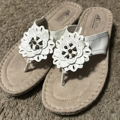 Sandalias Cliffs Clavels Blancas Tanga Zapato Confort de White Mountain Talla 7.5 Foto 1 de 4