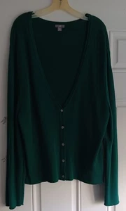 J. Jill ~ Gr. XL V-Ausschnitt Button Down grüne Strickjacke TOP - Bild 1 von 5