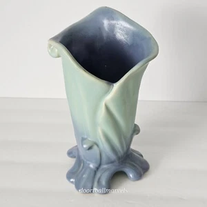 Jarrón vintage Weller Pottery Lido Calla lirio desvanecido azul a verde 7"H - Imagen 1 de 11