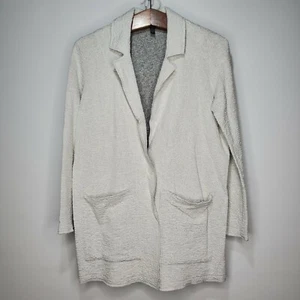 Eileen Fisher Crinkled Silver Blazer Jacket Women's Size Small - Picture 1 of 6