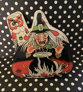 Fantastic Vintage Halloween Witch and Owl Noisemaker