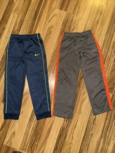 Nike Boy's Sweatpants Sz 7 Dri Fit Wide Leg Y2K Thick Orange Neon Green Blue - Picture 1 of 9