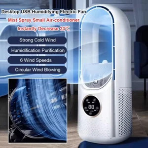 Air Cooler Humidifier Air Conditioner Cooling Fan Portable 3 Speed For Home UK - Picture 1 of 24