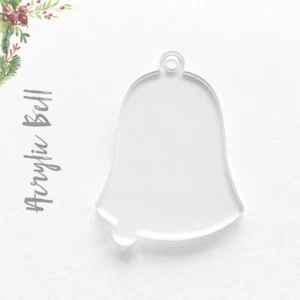 25 Stück ACRYL WEIHNACHTSSCHMUCK LEER GLOCKE 1/8" DICK - GRÖSSE & FARBE WÄHLBAR  - Bild 1 von 3
