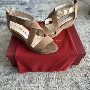 Sacha London Ladies Gina Tan Kid Suede Platform Sandals Size 6! - Picture 1 of 17