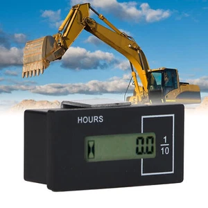 Excavator Timer Hour Meter Remote Control LCD Digital 12V‑36V 0‑99999.9H - Picture 1 of 22