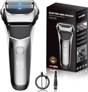 Electric Shaver for Men, Rechargeable Cordless Electric Razor, Dry Wet - Picture 1 of 8