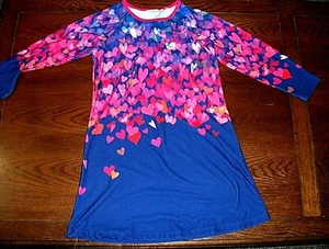 SUNSHINE SWING YOUTH SIZE 10 NAVY WITH HEARTS BLOUSE TUNIC LONG SLEEVED - Picture 1 of 3