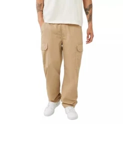 True Religion Relaxed Fit Cargo Pants Size 34 Travertine Khaki Men’s 108335 - Picture 1 of 8