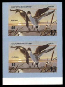 CA10Pv1 — 1980 California pato sello a prueba de imperforaciones par - Imagen 1 de 1