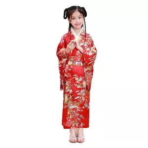 Japanischer Kimono Yukata Haori Kostüm Geisha Kleid Obi Retro für Mädchen UK VERKAUFEN - Bild 1 von 4