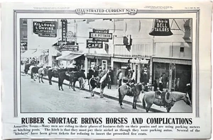 1942 RUBBER SHORTAGE BRINGS HORSES AMARILLO TEXAS ILLUSTRATED CURRENT NEWS WWII - Picture 1 of 1