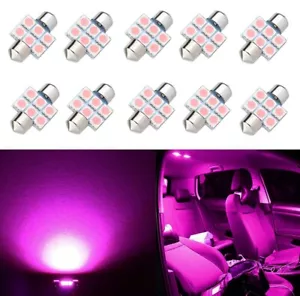 20x Pink Purple LED Festoon Interior Map Dome Light Bulb 31mm DE3175 DE3022 3021 - Picture 1 of 5