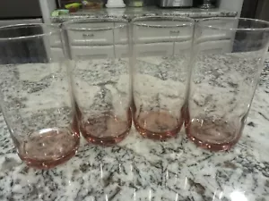 Vintage Libbey Glas Metropolitan 5,75" Pflaume Rosa 16 Unzen Becher Set/4 ANSEHEN LESEN - Bild 1 von 6