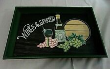 SOLID WOOD WINE/SPIRIT SERVING TRAY/WALL HANGING - 16-7/8" x 11-1/2" x 1-1/2"