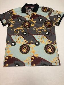 VIP Collection Men's Polo Shirt Multicolor Vintage Size S Modal Fabric Bottom Up