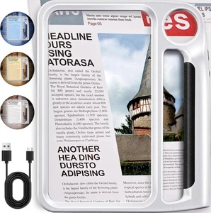 JARLINK 5X 10X große Lupe zum Lesen, wiederaufladbar weiß  - Bild 1 von 8