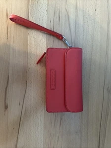 Vera Bradley Orange Leather Wrislet Clutch New - Picture 1 of 4