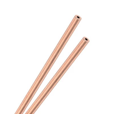 2-Pack Copper Round Tube, 2mm OD 0.5mm Thick 330mm Length Straight Pipe Tubing - Image 1 of 4