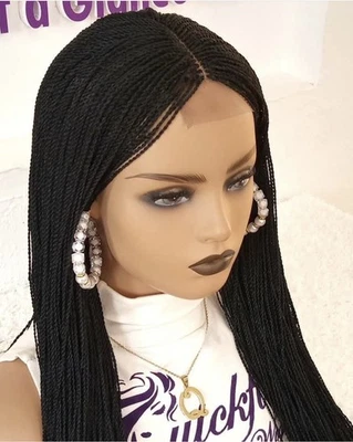 PERUCA AFRICANA TRANÇADA MICRO TORÇÃO COM FECHO DE RENDA 28” - Imagem 1 de 4