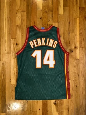 SAM PERKINS Champion Seattle Supersonics Authentic Jersey 48 Kemp Lakers UNC - Image 1 of 4
