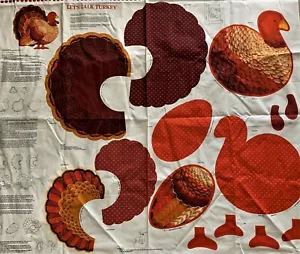 Cranston LET'S TALK TURKEY Schneiden & Nähen STOFF PANEL Thanksgiving VIP Fabrikate Stofftier - Bild 1 von 2