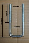 M12 ubolt, U-Bolt, zinc plated, flat bottom ubolt,